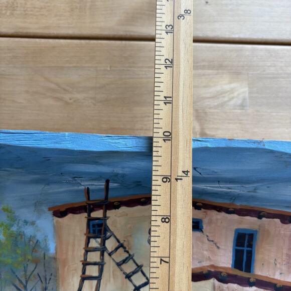 MEXICAN FOLK ART Hand Carved Decorative WOOD DISPLAY BOWL SIGNED PAINTED PUEBLO - Picture 10 of 16